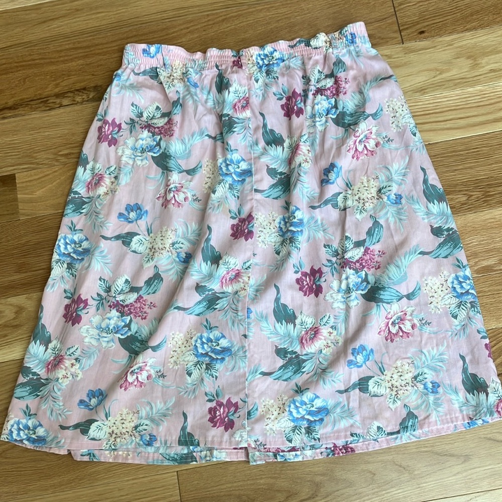 Vintage Jantzen Pink Floral Button-Front Skater Skirt 1X - Picture 5 of 6